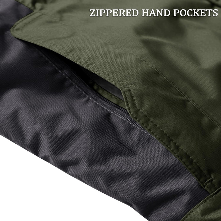 KEFITEVD Herren Winterjacke Wasserabweisende Warm Gefüttert Skijacke Outdoorjacke mit Abnehmbarer Ka