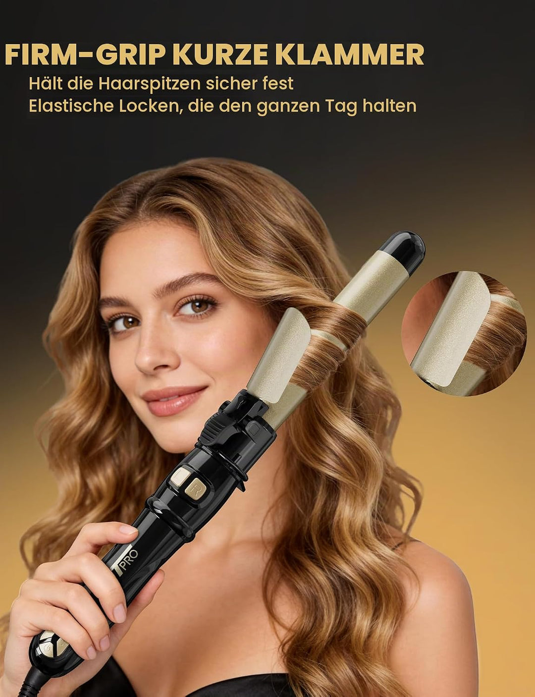 Automatischer Lockenstab mit Rotation 28mm - Profi Lockenstab Grosse Locken mit 14 Heizstufen (100-2