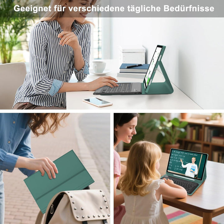 Tastatur für Samsung Galaxy Tab S10 FE+ Plus 13.1 Zoll 2025, Hülle mit Tastatur für Tab S10 FE Plus