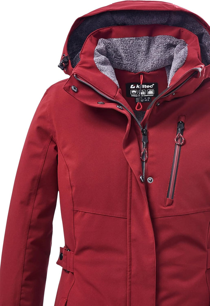 Killtec Damen Kow 165 Wmn Prk Funktionsparka/Parka mit abzippbarer Kapuze 42 weinrot, 42 weinrot