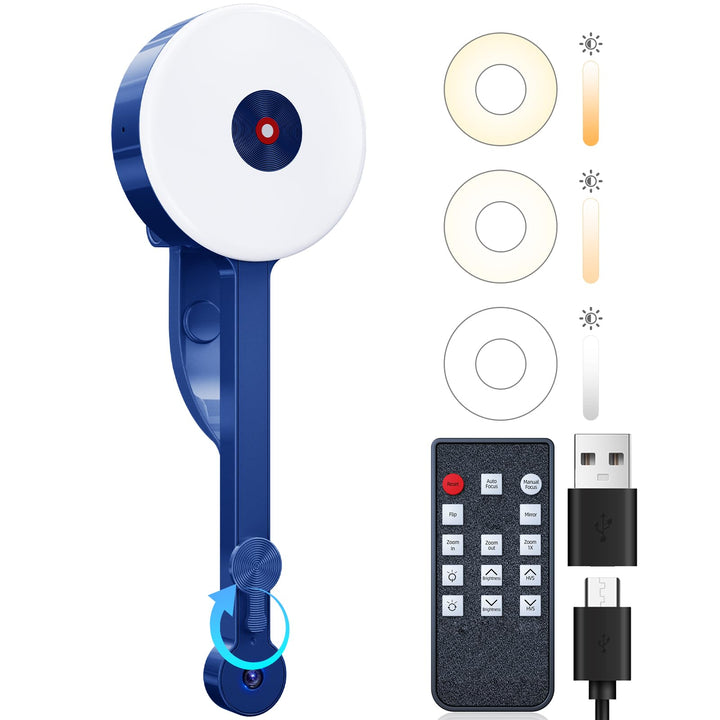 POHO O1 Webcam 4K mit physischer Abdeckung, Mikrofon & Beleuchtung | Dunkelheit Kompensation | Autof