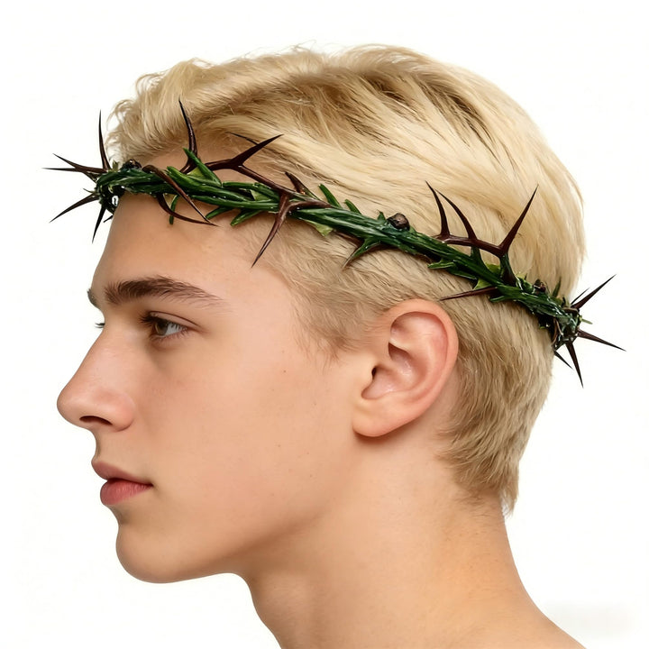 LYFOOHEART Tragbare Dornenkrone, Lebensgrösse, 20,3 cm Durchmesser, Dekoration für Zuhause und Kirch