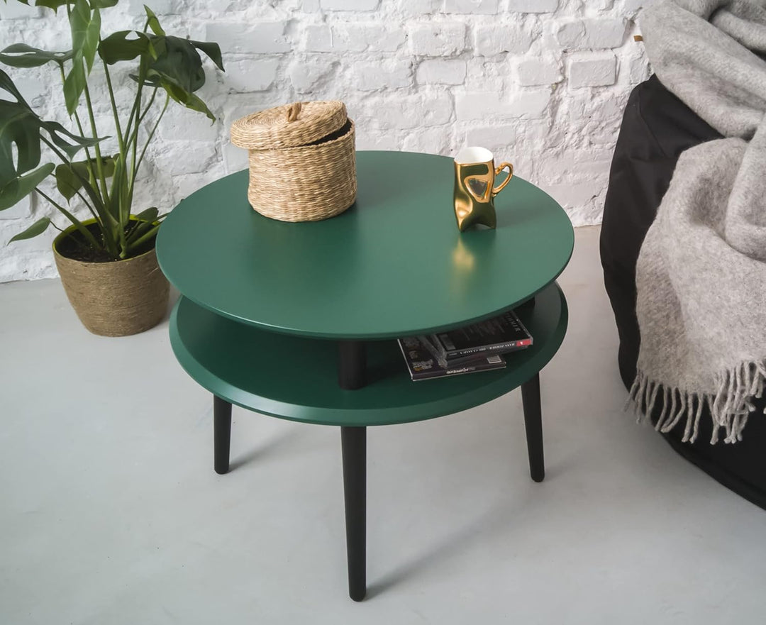 Ragaba UFO Couchtisch Kaffeetisch Wohnzimmertisch Doppelt - Rund -Einfache Montage - 70x45 cm - FSC®