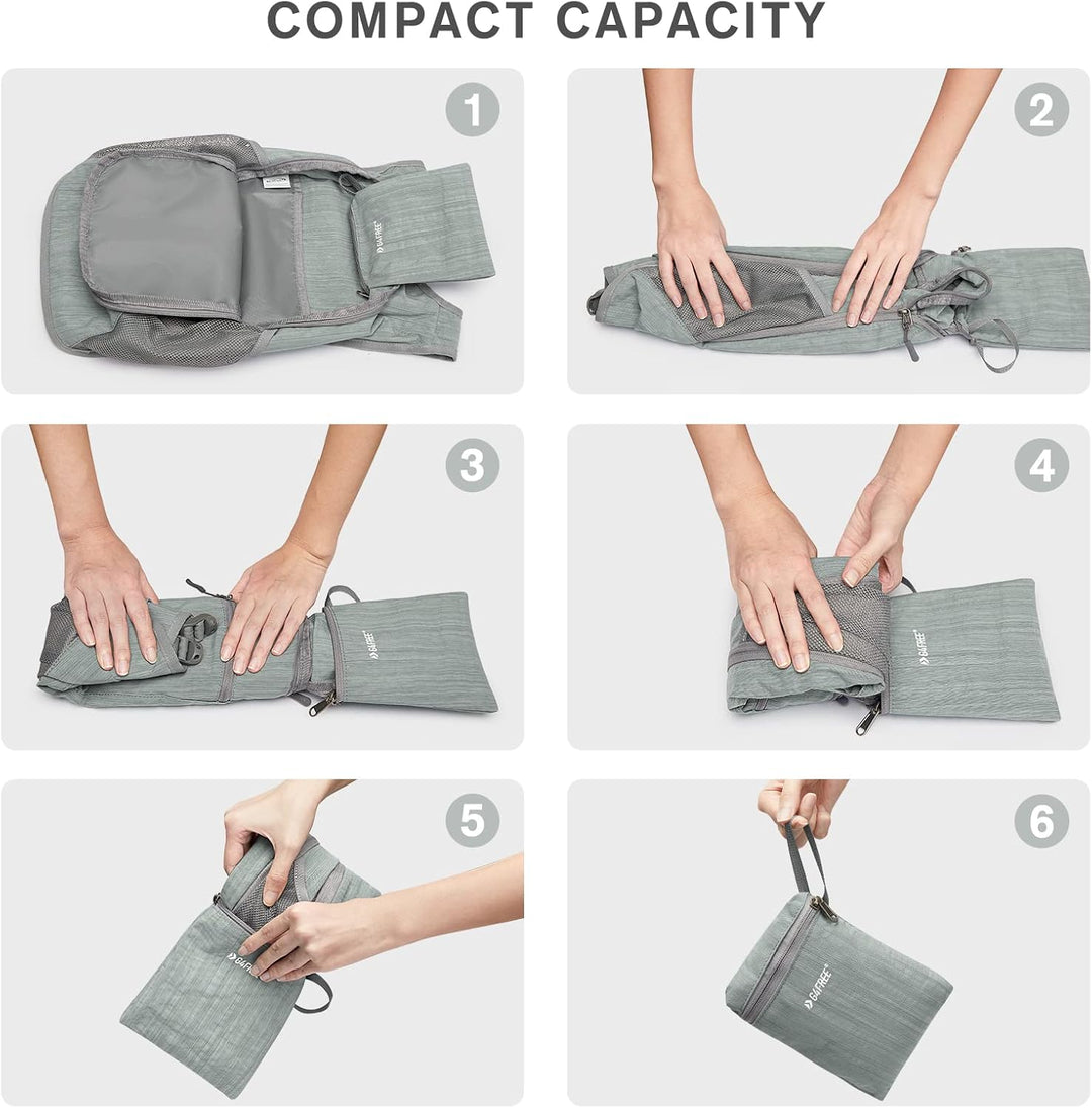 G4Free 10/15/20L Faltbarer Rucksack Klein, Wanderrucksack Leicht, Tagesrucksack Damen Herren für Wan