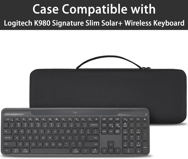 co2CREA Harte Reiseschutzhülle Etui Tasche für Logitech Signature Slim Solar+ K980 kabellose Tastatu