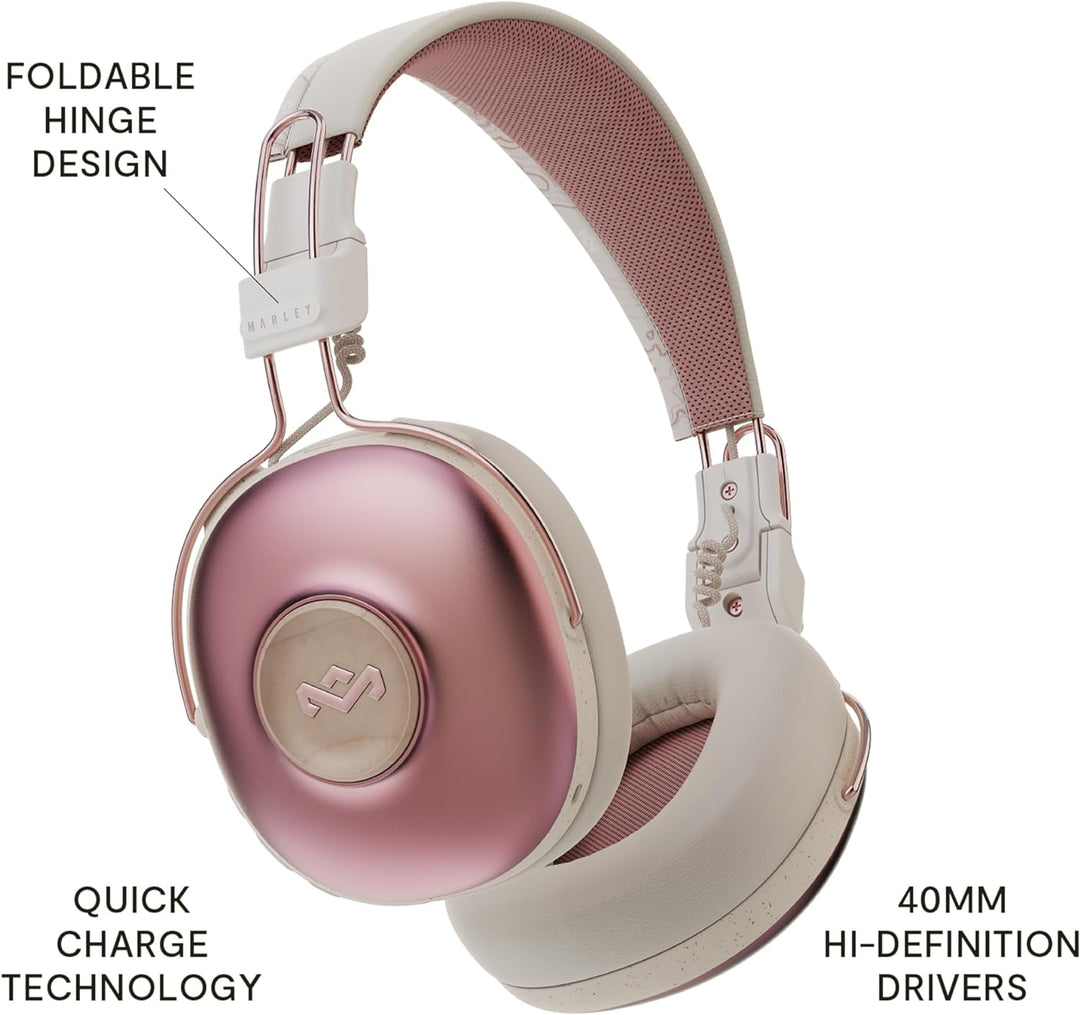 House of Marley Positive Vibration Frequency Over-Ear-Wireless-Kopfhörer - Bluetooth-Kopfhörer, 34 h