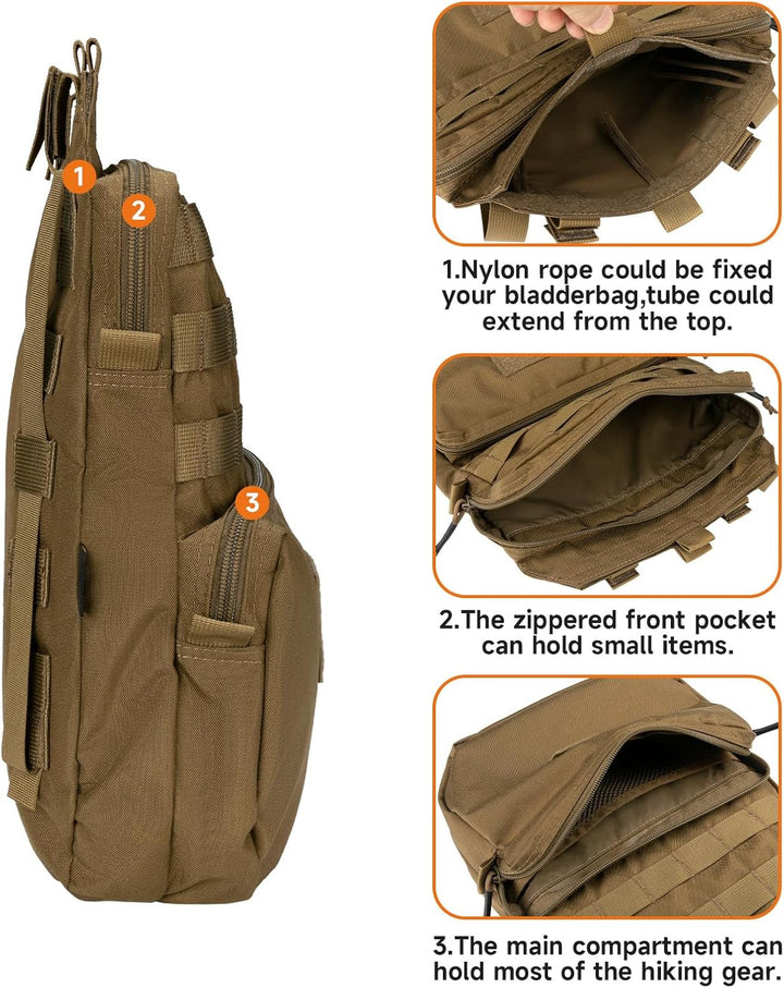 EXCELLENT ELITE SPANKER Taktisch MOLLE Trinkrucksack für 3L Trinkwasserblase Molle Westenzubehör Tri