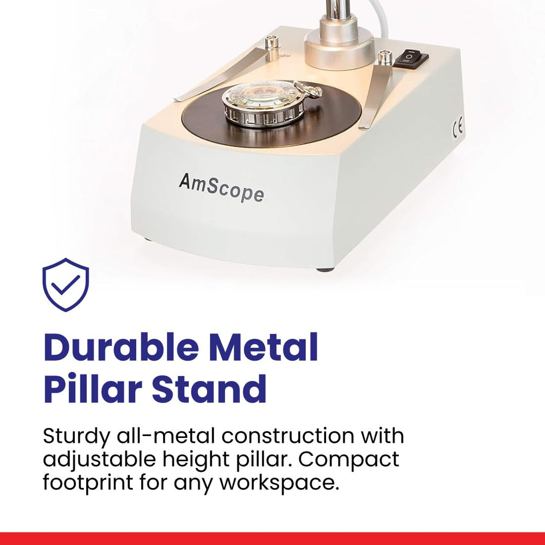 AmScope SE306R-PZ Kompaktes Stereomikroskop mit Mehreren Objektiven und abgewinkeltem Kopf, Metallsä