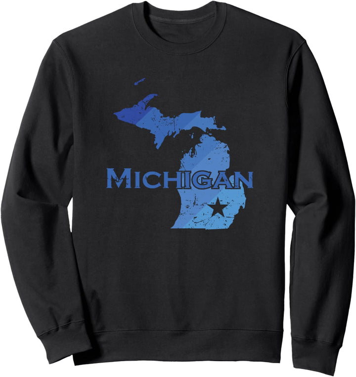 Übersichtskarte des amerikanischen Bundesstaates Michigan USA Sweatshirt