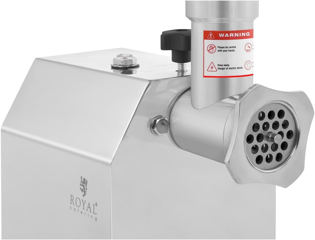 Royal Catering RCFW 70-600ECO Fleischwolf Elektrisch Edelstahl Fleischmaschine (70 kg/h, 600 W, Reve