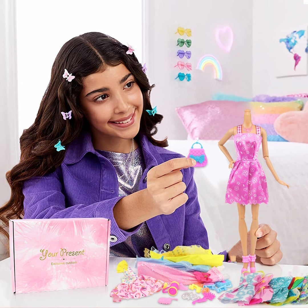 101 Teile Puppenkleidung Set Puppenzubehör für 11,5 Zoll (29 cm) Puppen mit Hochzeitskleider, Abendk