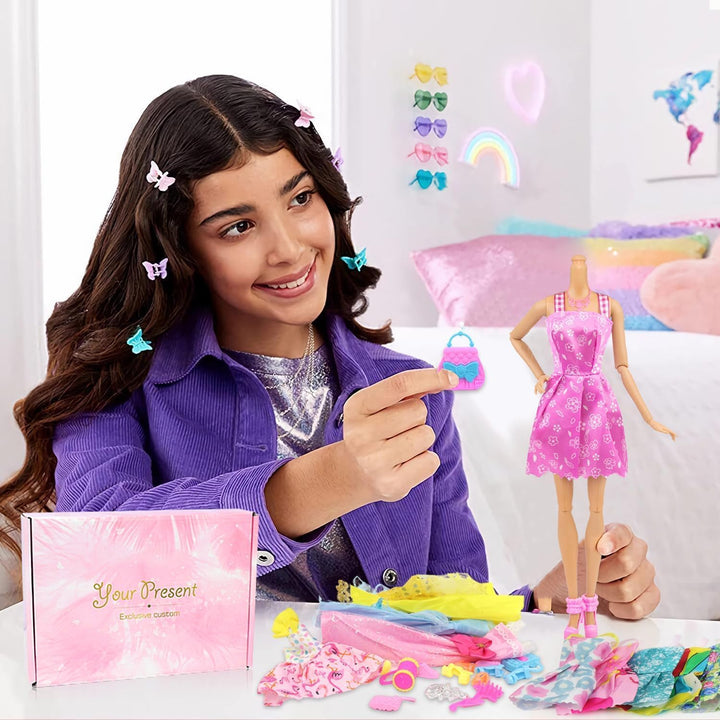 101 Teile Puppenkleidung Set Puppenzubehör für 11,5 Zoll (29 cm) Puppen mit Hochzeitskleider, Abendk