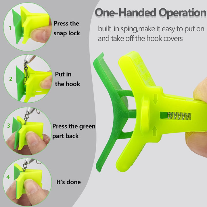 THKFISH Drillinge Angelhaken Hauben Drillingshaken Abdeckung Hakenhauben für Angelköder S-50 Stück/M