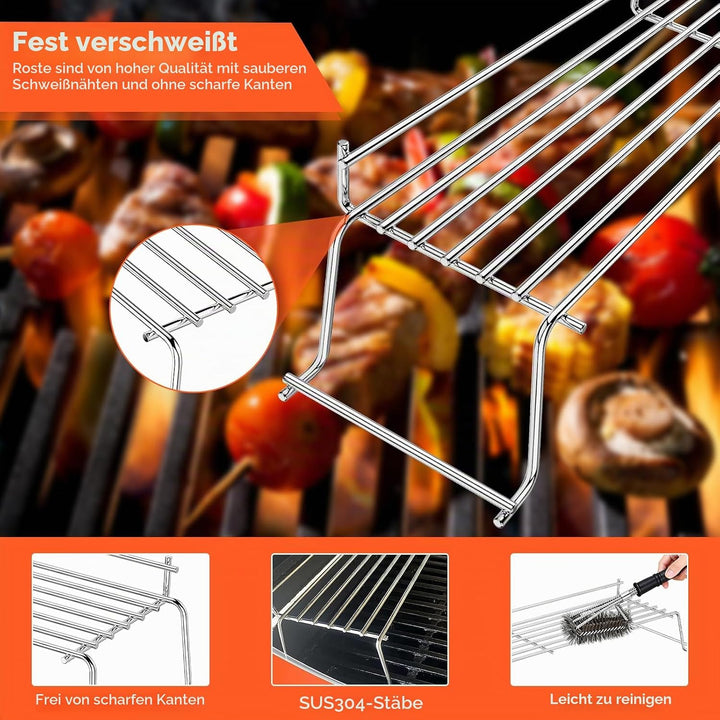 QuliMetal 67,9cm Edelstahl Warmhalterost Passend für Weber Genesis 300 Serie E320 E330 S310 S320 S33
