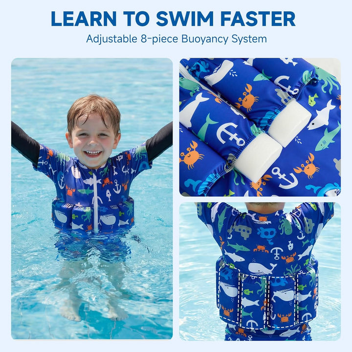 Badeanzug Baby Mädchen Jungen mit Floatation Kleinkind Schwimmtraining Hilfe Schwimmende Badeanzug E