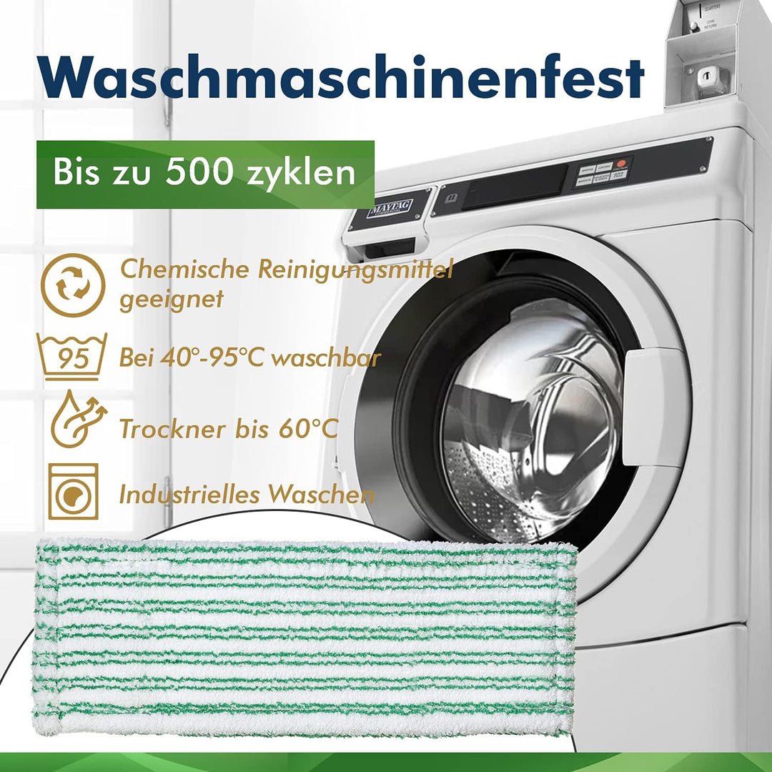Okaei 5 Stück Wischmopp Bezug (40 cm) - Premium Bodenwischer-Wischbezug aus 100% Microfaser - Bezug