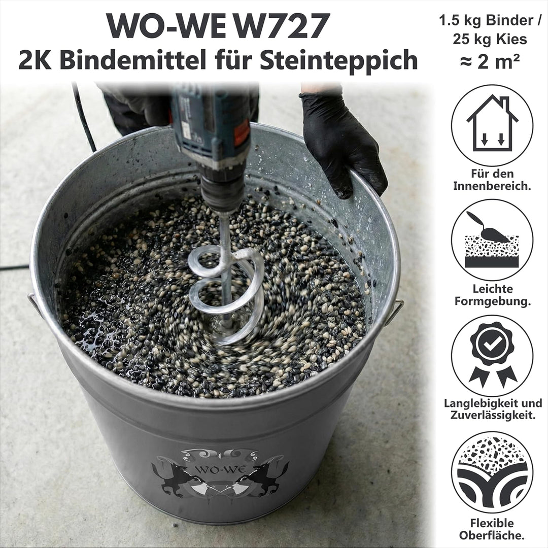 2K Bindemittel für Steinteppich Haftvermittler Natursteinteppich W727-6Kg, 6Kg