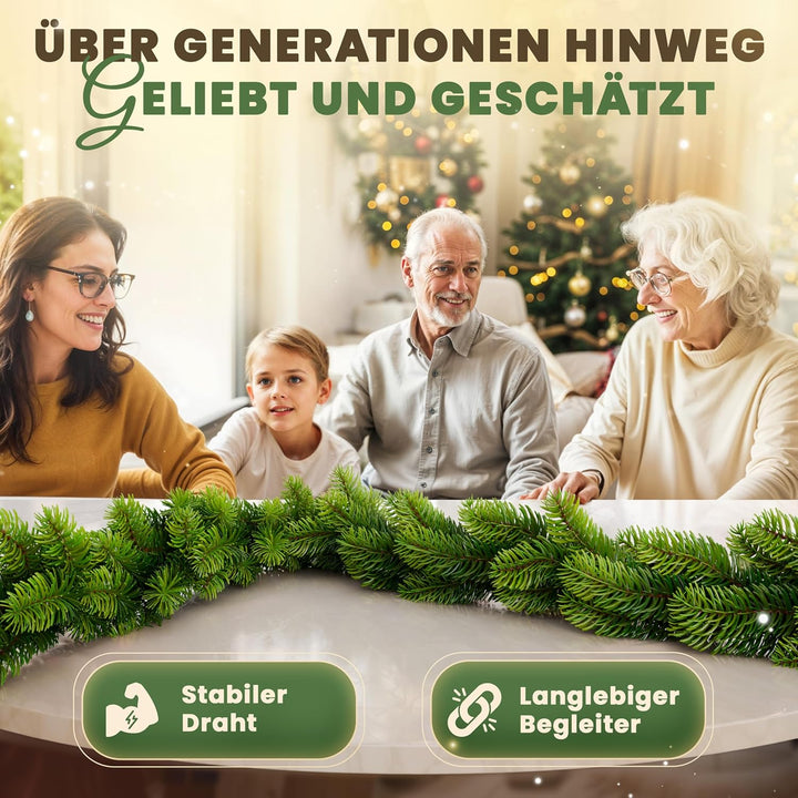 ArtiTree Weihnachtsgirlande (380 cm, ohne Beleuchtung) ohne Beleuchtung 380 cm, ohne Beleuchtung 380