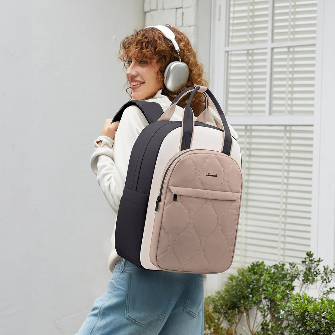 LOVEVOOK Rucksack Damen, Laptop Rucksäcke Schulrucksack Teenager Mädchen, Leicht Puffer Backpack Wom