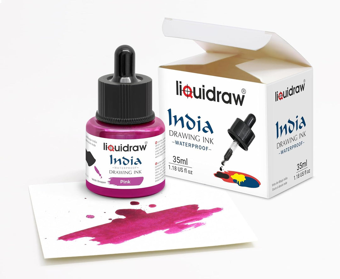 Liquidraw Indische Zeichentinte, Schwarz/Blau/Braun/Grün/Orange/Gelb, 24 x 10.5 x 6 cm