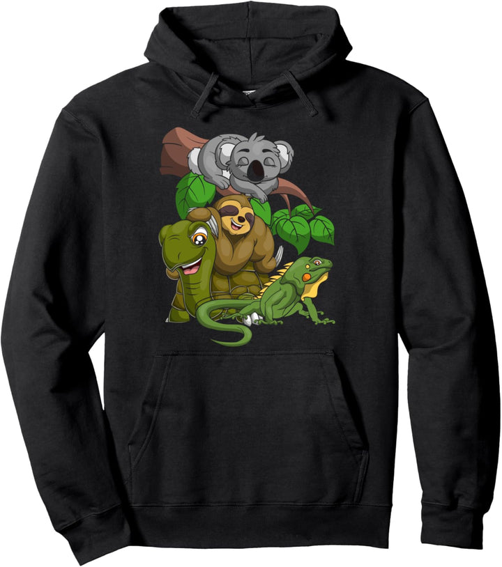 Faultier Schildkröte Echse Koala Geschenk Kinder Zoo Tier Pullover Hoodie
