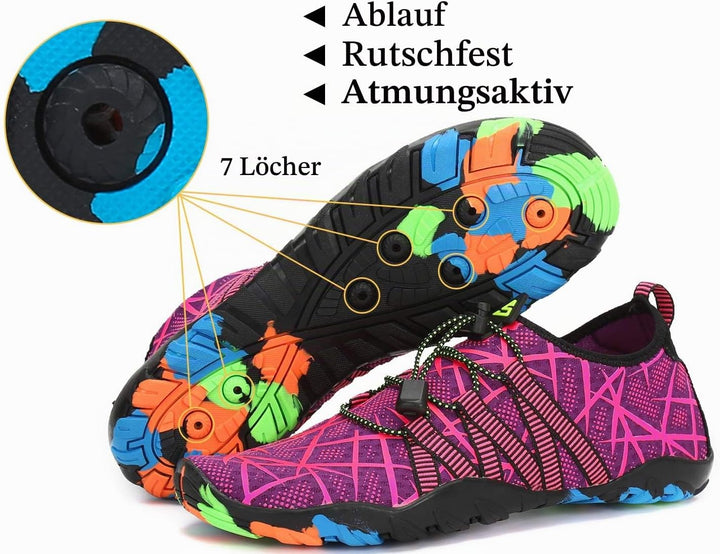SAGUARO Badeschuhe für Herren Damen - 7/9 Drainagelöcher Schnelltrocknende rutschfest, Gr 35-48 35 E