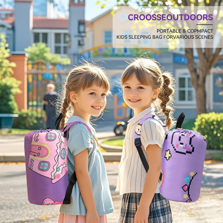 Kinderschlafsack 3-Jahreszeiten für Camping, Wasserdicht und leicht mit Packsack, Ideal für Jungen u
