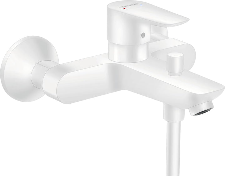 hansgrohe Wannenarmatur Talis E (Aufputz, für 2 Funktionen) Mattweiss Mattweiss Wanne, Mattweiss Wan