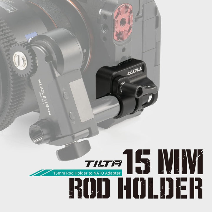 TILTA 15mm Rod Holder to Adapter 15mm Rutenhalter auf NATO-Adapter, 15mm Rutenhalter auf NATO-Adapte