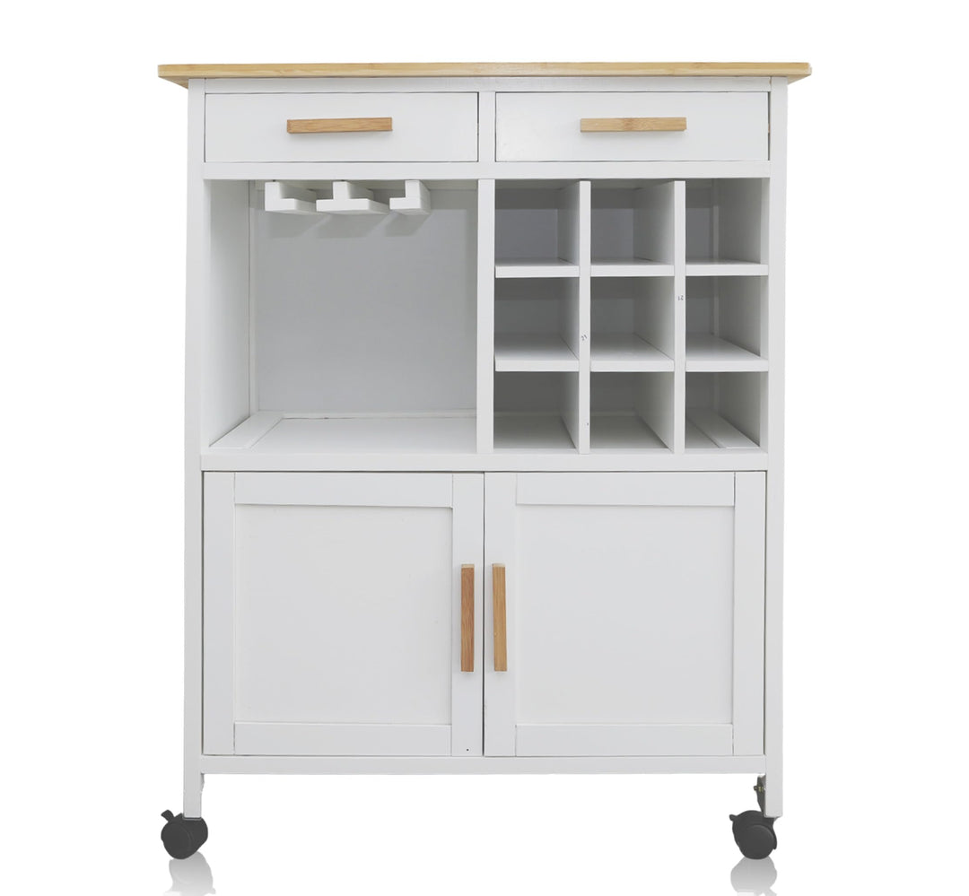 DRULINE Servierwagen Beistellwagen 40x75x92,5 cm, Multifunktionaler Küchentrolley mit Extra viel Sta