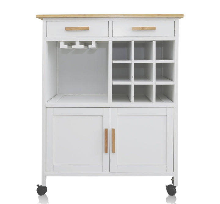 DRULINE Servierwagen Beistellwagen 40x75x92,5 cm, Multifunktionaler Küchentrolley mit Extra viel Sta