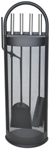 Kaminbesteck Kaminzubehör Set Kaminwerkzeug Ofenbesteck Schwarz 5-in-1-Set mit Besen, Schaufel, Eise