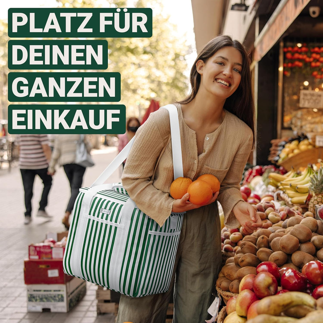 HOEL Kühltasche gross 20L &amp; 30L faltbar - Isolierte Thermotasche - Lunchtasche wasserdicht &amp; auslauf