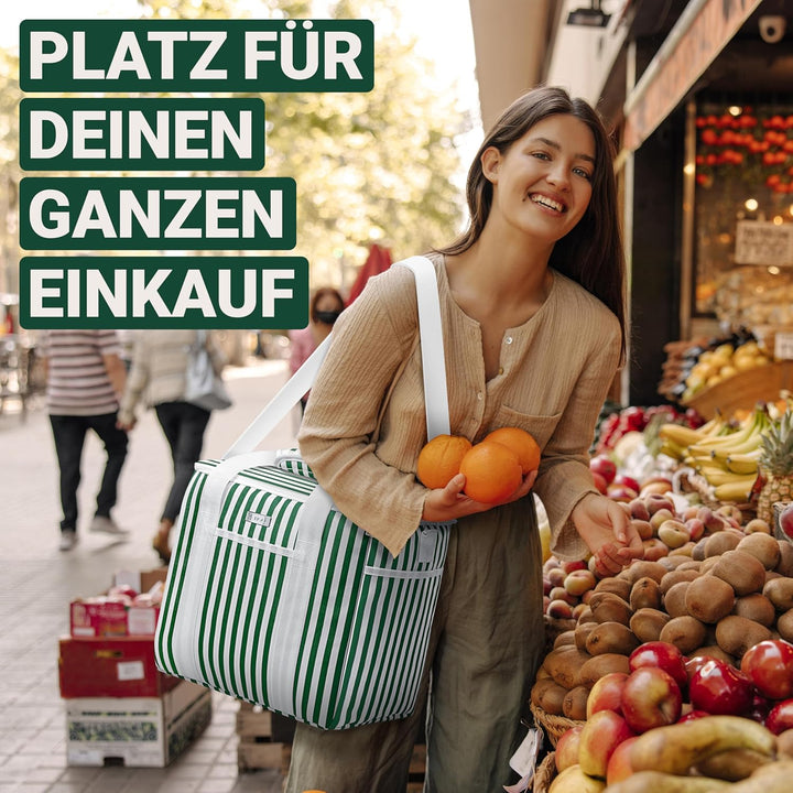 HOEL Kühltasche gross 20L &amp; 30L faltbar - Isolierte Thermotasche - Lunchtasche wasserdicht &amp; auslauf