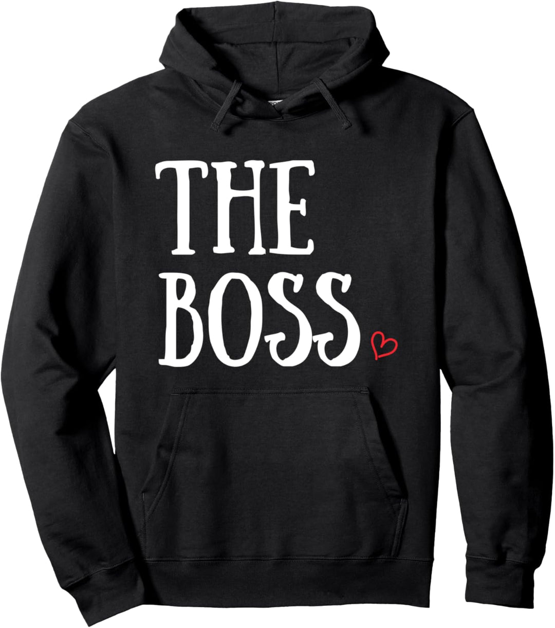Passende Paare Valentine I'm The Boss I'm The Real Boss Pullover Hoodie