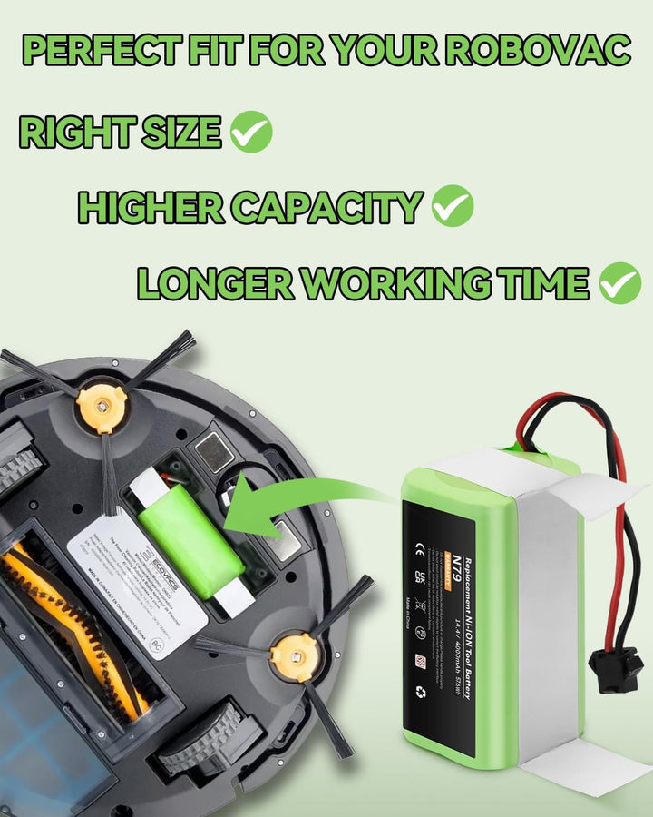 14.4V 4000mAh Ersatzakku für Eufy RoboVac G10 G20 G30 G35 G40 Hybrid, für RoboVac 11 11S 11S MAX 12