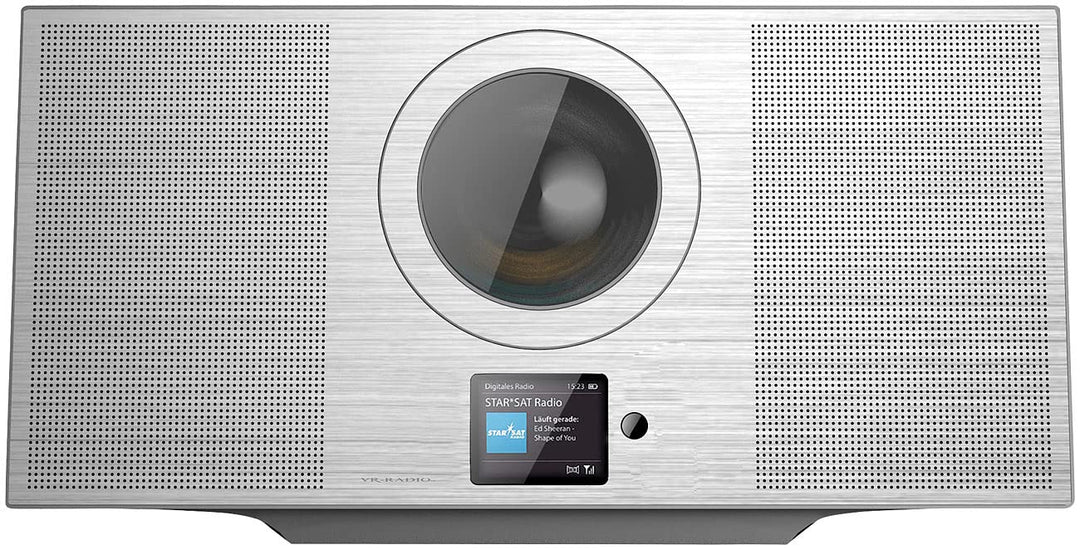 VR-Radio Küchenradio: Stereoanlage, Alu, Internet-Radio/CD/DAB+/Bluetooth, 60W, DSP, silbern (Intern