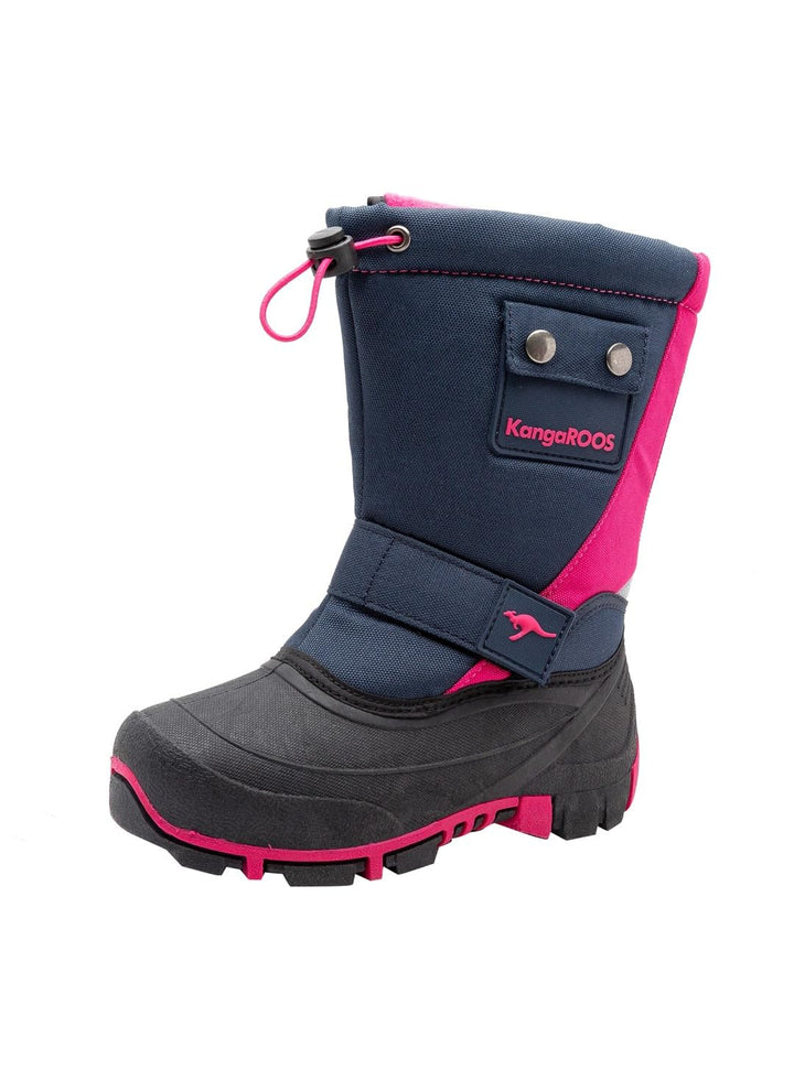 KangaROOS Unisex Kinder Kanga-Bean Ii Schneestiefel 29 EU Blau Dark Navy Daisy Pink 4204, 29 EU Blau