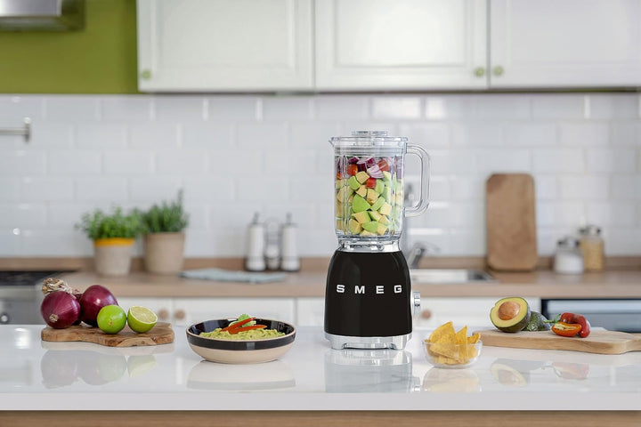 SMEG, BLF03BLEU, 1,5 l Standmixer, 4 -Geschwindigkeitsstufen, 4 Automikprogramme, Abnehmbare Doppelk