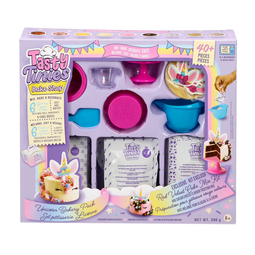 Tasty Tinies - Unicorn Bakery Pack, Kreatives Backset mit 6 Kuchen für Kinder ab 6 Jahren, Einfach B