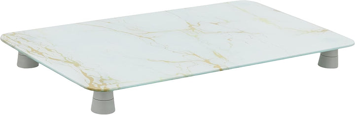 WENKO Herdabdeckplatte Universal Marmor Gold, 2er Set Herdabdeckung für alle Herdarten, Gehärtetes G
