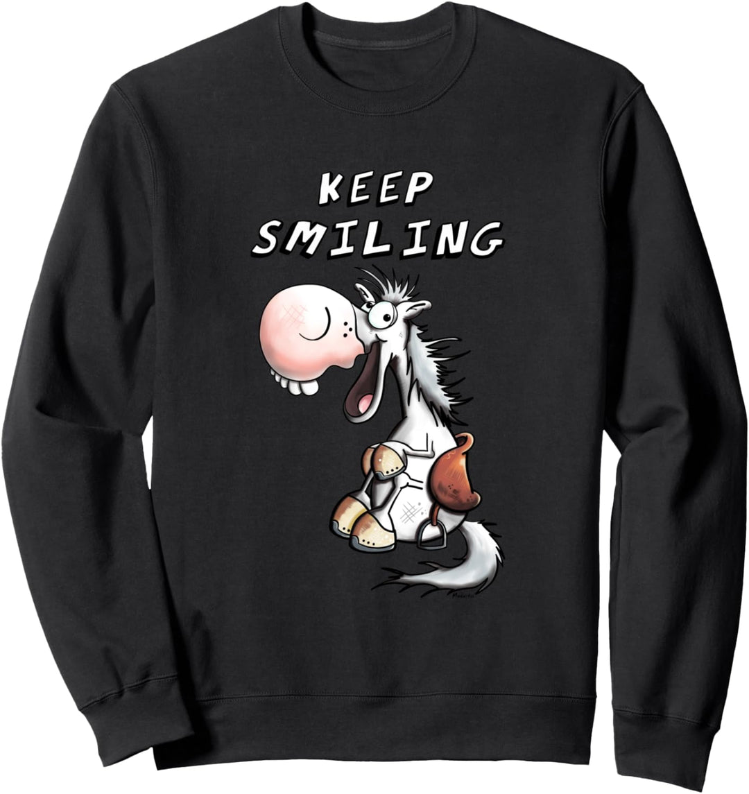 Keep Smiling Pferd I Lachendes Pony I Pferde Sprüche Sweatshirt