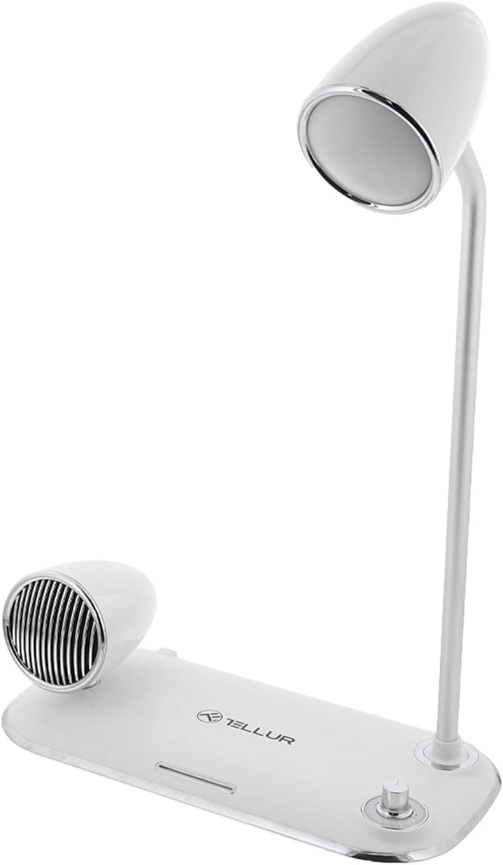 TELLUR Nostalgia Kabelloses Ladegerät, 15 W Leistung, Bluetooth-Lautsprecher 5 W, Schreibtischlampe