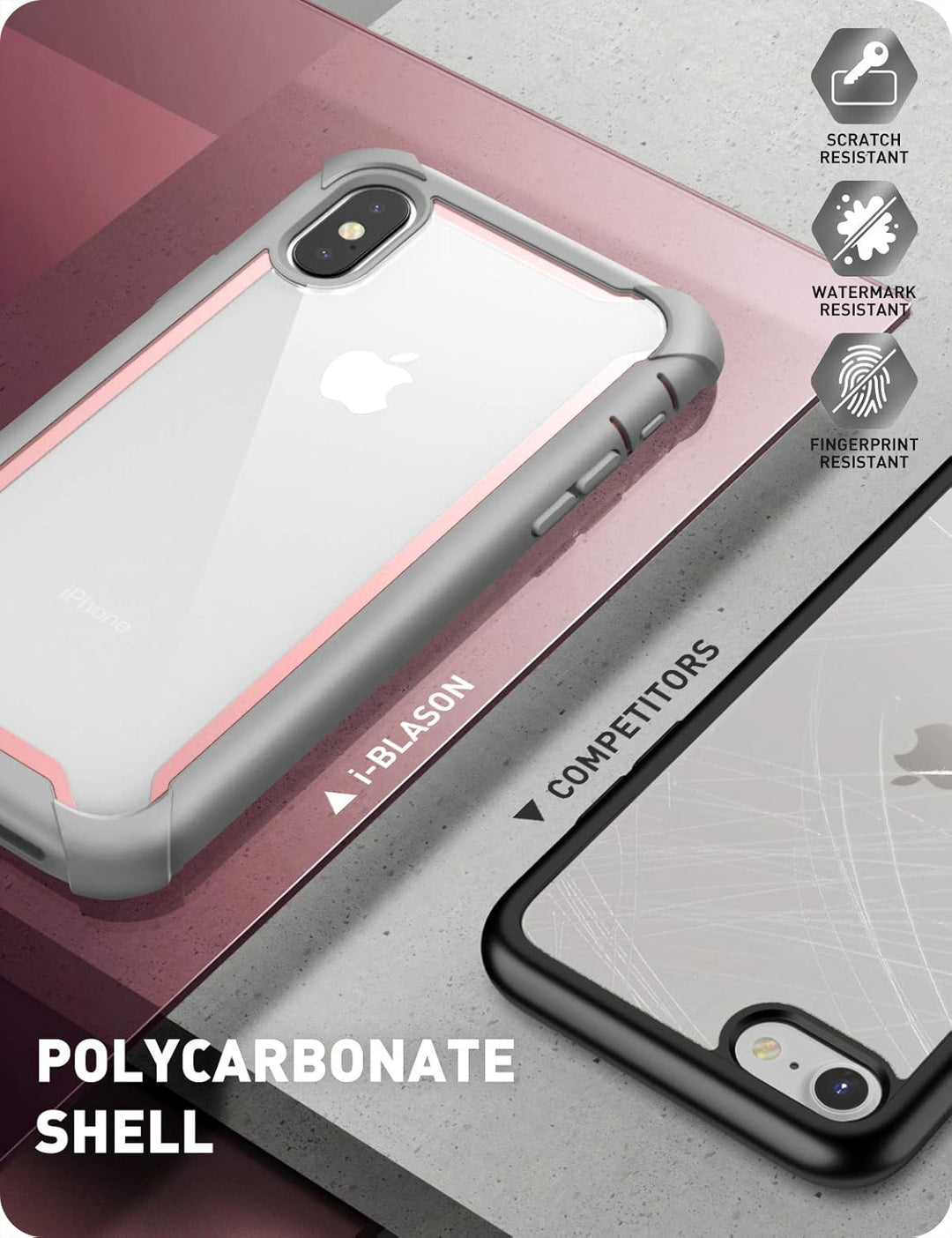 i-Blason iPhone XS Hülle iPhone X Hülle [Ares] Handyhülle 360 Grad Bumper Case Robust Schutzhülle Cl