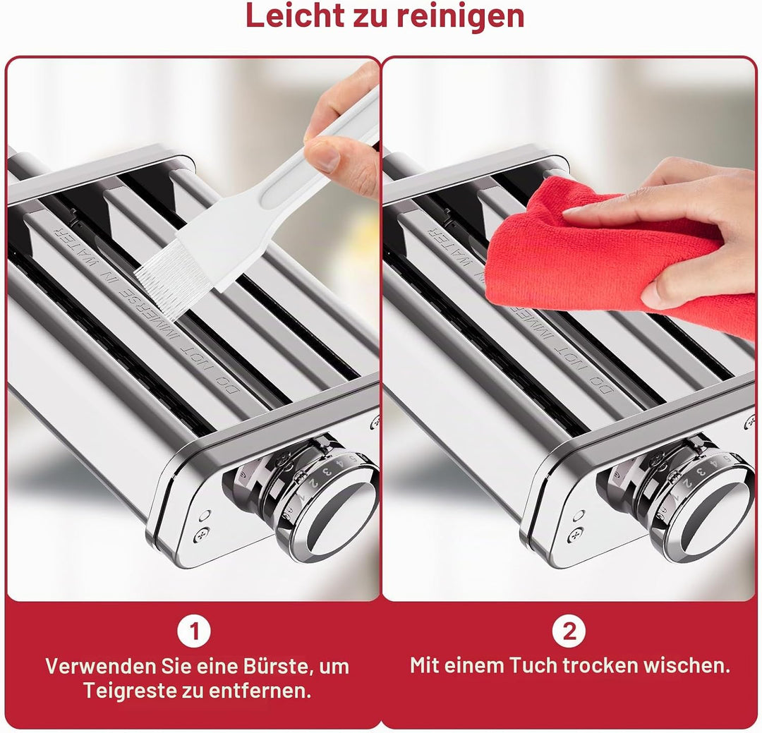 COFUN Edelstahl Nudelaufsatz set für KitchenAid Standmixer, 3 in 1 Pasta Zubehör für KitchenAid Nude