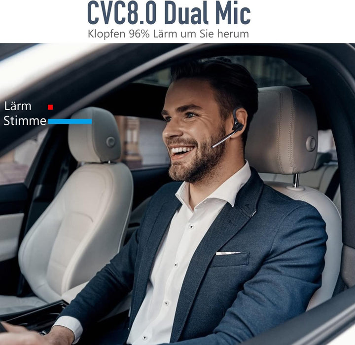 Conambo K18 Headset Bluetooth V5.1, CVC8.0 Geräuschunterdrückung mit Zwei , 16-Stunden Gesprächszeit