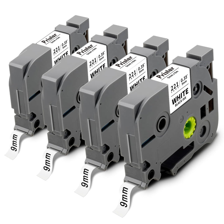 Pristar Kompatibel 9mm Schriftband als Ersatz für Brother TZe-221 TZe221 TZ-221 TZe für PT-H100LB PT