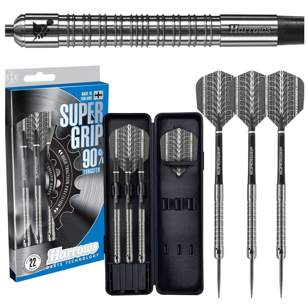 Harrows Super Grip Darts Supergrip Steeltip 22g 23 g silber, 23 g silber