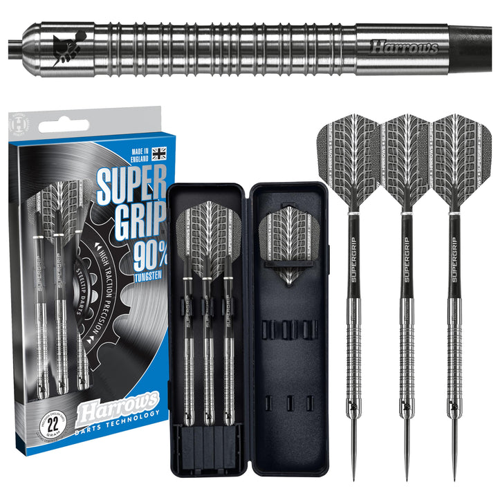 Harrows Super Grip Darts Supergrip Steeltip 22g 23 g silber, 23 g silber