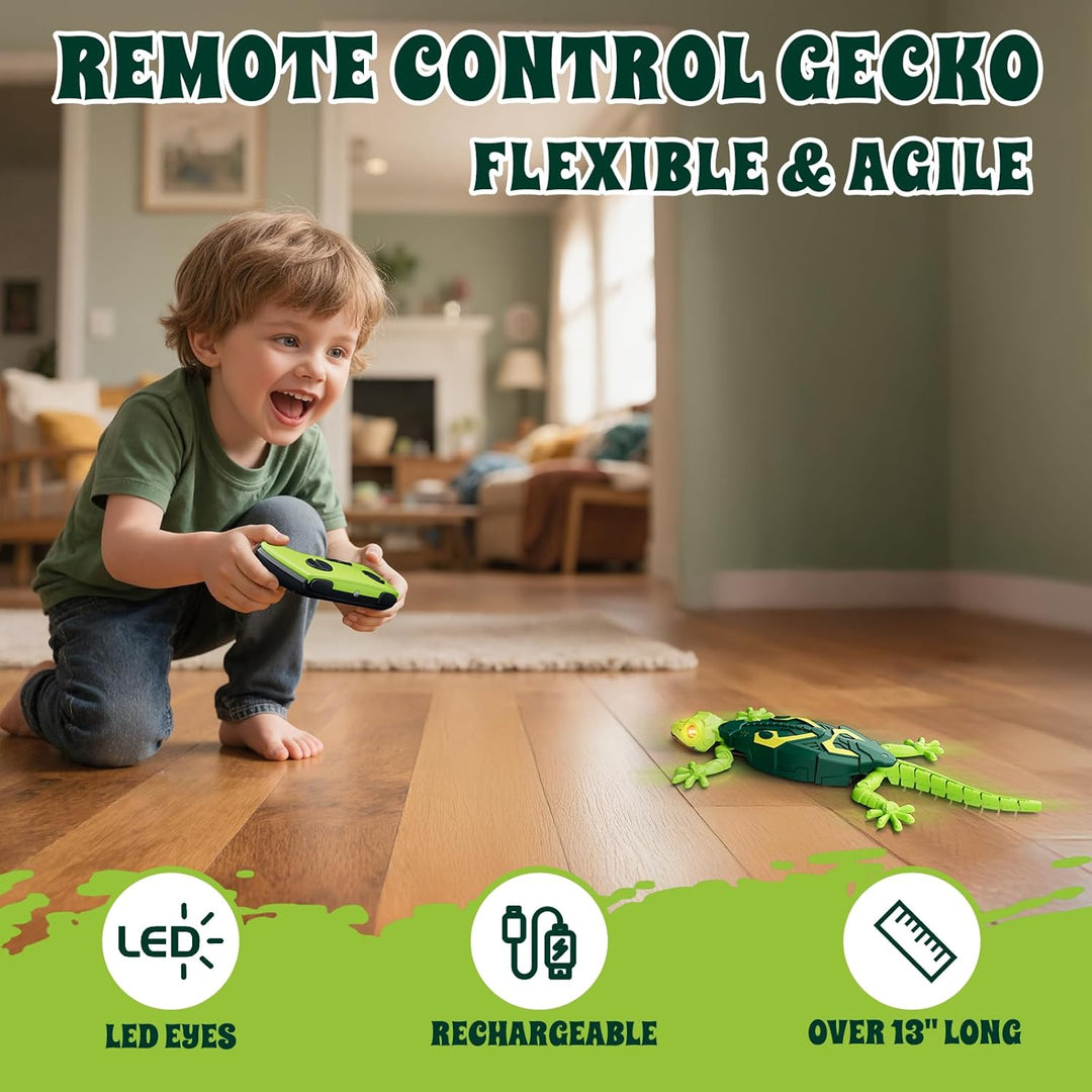 Wall Crawler Gecko, Remote Controlled Crawling Chameleon, Fernbedienung Wand Gecko mit Leuchtenden A
